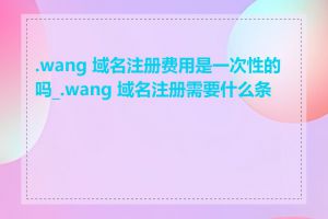 .wang 域名注册费用是一次性的吗_.wang 域名注册需要什么条件