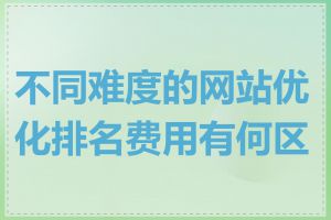 不同难度的网站优化排名费用有何区别