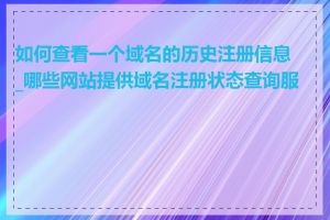 如何查看一个域名的历史注册信息_哪些网站提供域名注册状态查询服务