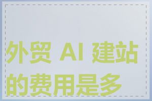 外贸 AI 建站的费用是多少