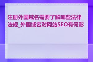 注册外国域名需要了解哪些法律法规_外国域名对网站SEO有何影响