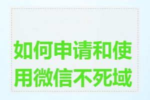 如何申请和使用微信不死域名