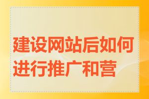 建设网站后如何进行推广和营销