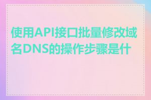 使用API接口批量修改域名DNS的操作步骤是什么