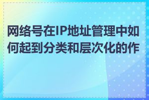 网络号在IP地址管理中如何起到分类和层次化的作用