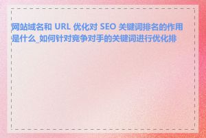 网站域名和 URL 优化对 SEO 关键词排名的作用是什么_如何针对竞争对手的关键词进行优化排名