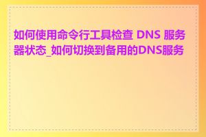 如何使用命令行工具检查 DNS 服务器状态_如何切换到备用的DNS服务器