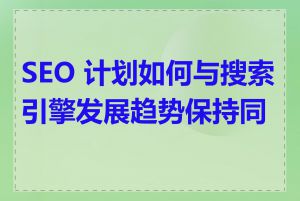 SEO 计划如何与搜索引擎发展趋势保持同步