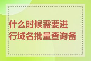 什么时候需要进行域名批量查询备案