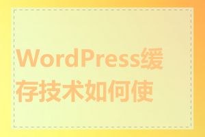 WordPress缓存技术如何使用