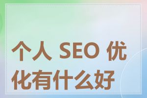 个人 SEO 优化有什么好处