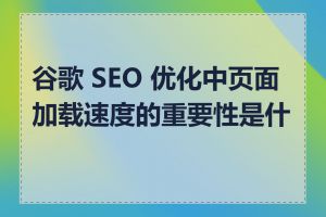 谷歌 SEO 优化中页面加载速度的重要性是什么