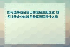 如何选择适合自己的域名注册企业_域名注册企业的域名备案流程是什么样的