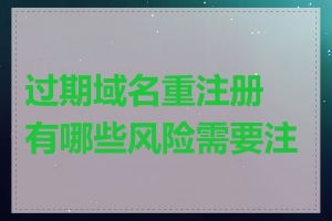 过期域名重注册有哪些风险需要注意