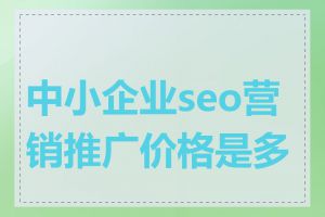 中小企业seo营销推广价格是多少