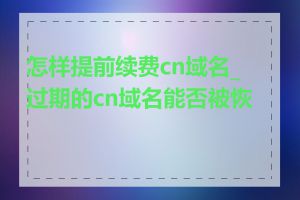 怎样提前续费cn域名_过期的cn域名能否被恢复