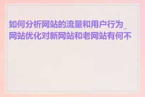 如何分析网站的流量和用户行为_网站优化对新网站和老网站有何不同