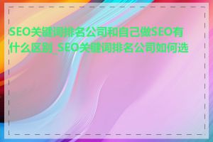 SEO关键词排名公司和自己做SEO有什么区别_SEO关键词排名公司如何选择