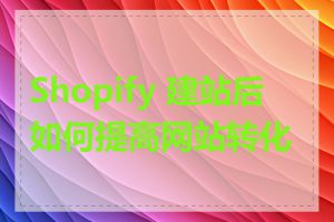 Shopify 建站后如何提高网站转化率