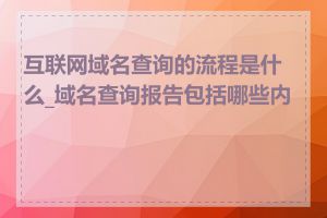 互联网域名查询的流程是什么_域名查询报告包括哪些内容