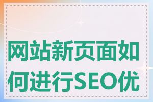 网站新页面如何进行SEO优化