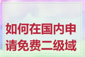 如何在国内申请免费二级域名