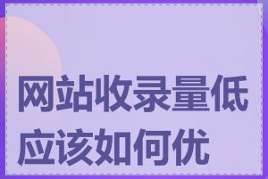 网站收录量低应该如何优化