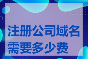 注册公司域名需要多少费用