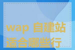 wap 自建站适合哪些行业