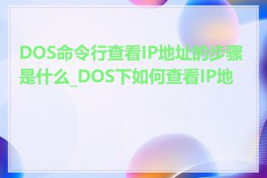 DOS命令行查看IP地址的步骤是什么_DOS下如何查看IP地址