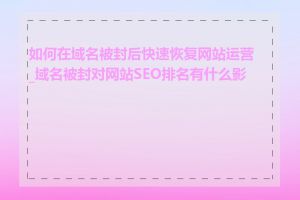 如何在域名被封后快速恢复网站运营_域名被封对网站SEO排名有什么影响