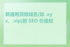 新通用顶级域名(如 .xyz、.vip)的 SEO 价值如何