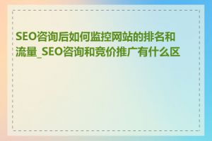 SEO咨询后如何监控网站的排名和流量_SEO咨询和竞价推广有什么区别