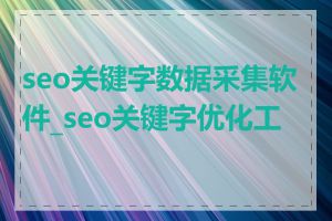 seo关键字数据采集软件_seo关键字优化工具