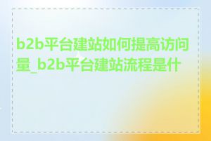 b2b平台建站如何提高访问量_b2b平台建站流程是什么