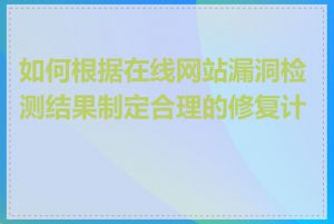 如何根据在线网站漏洞检测结果制定合理的修复计划