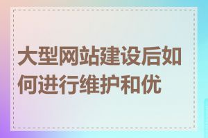 大型网站建设后如何进行维护和优化