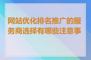 网站优化排名推广的服务商选择有哪些注意事项