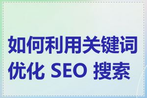 如何利用关键词优化 SEO 搜索量