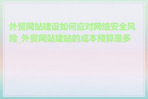 外贸网站建设如何应对网络安全风险_外贸网站建站的成本预算是多少