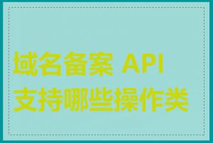 域名备案 API 支持哪些操作类型