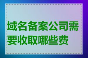 域名备案公司需要收取哪些费用