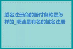 域名注册商的赔付条款是怎样的_哪些是有名的域名注册商