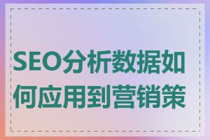 SEO分析数据如何应用到营销策略