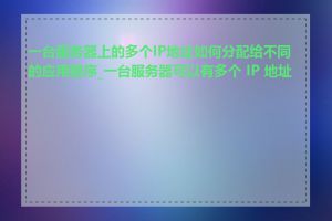 一台服务器上的多个IP地址如何分配给不同的应用程序_一台服务器可以有多个 IP 地址吗