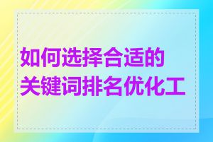 如何选择合适的关键词排名优化工具