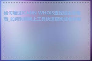 如何通过ICANN WHOIS查找域名所有者_如何利用网上工具快速查询域名所有者