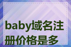 baby域名注册价格是多少