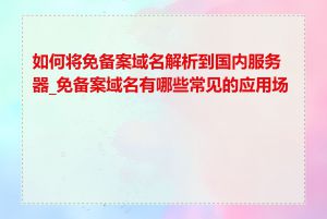 如何将免备案域名解析到国内服务器_免备案域名有哪些常见的应用场景