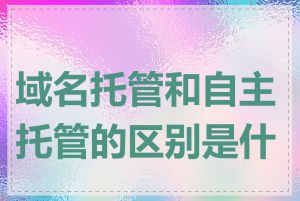 域名托管和自主托管的区别是什么